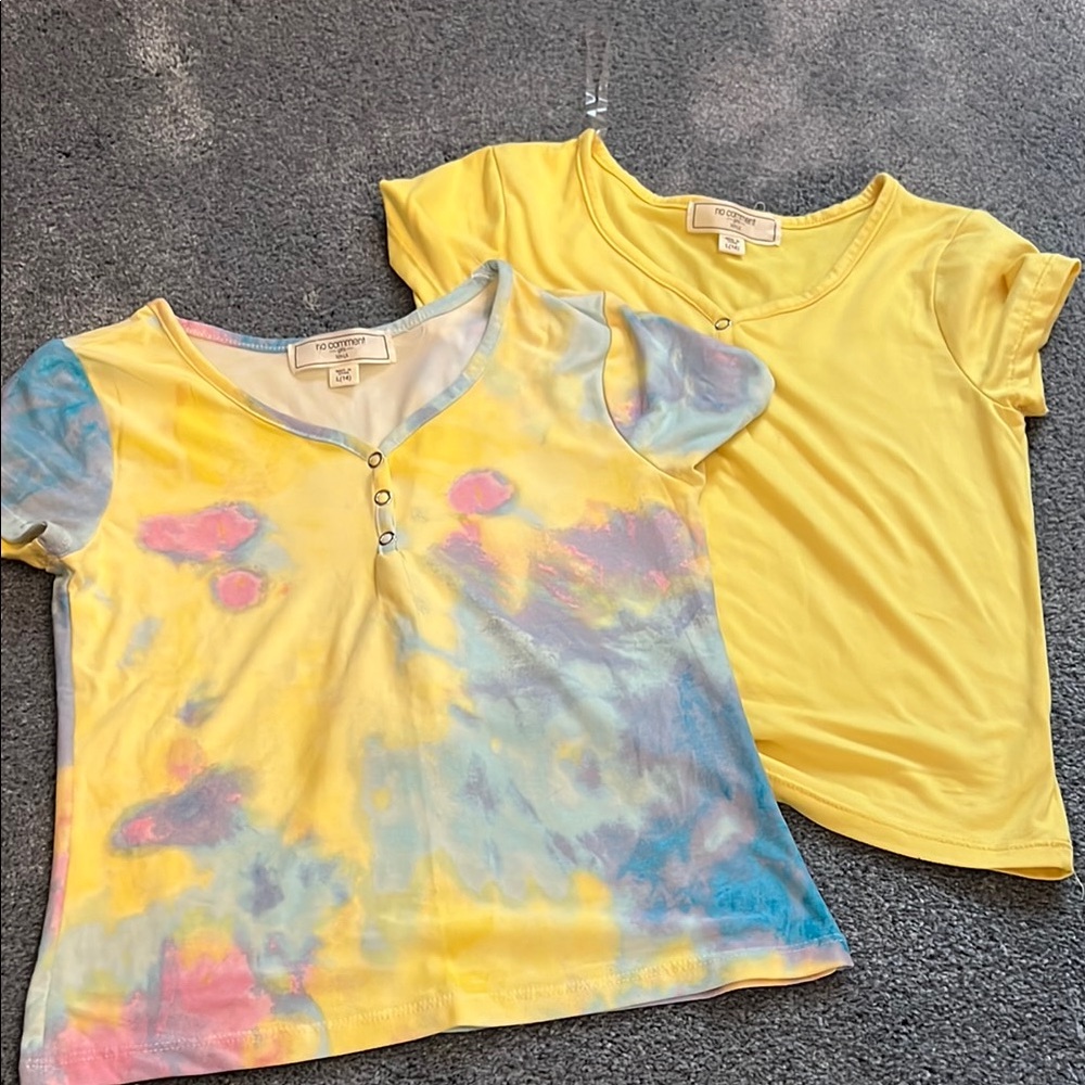 Girls Yellow and Blue Short Sleeve Tees